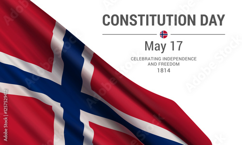 Constitution Day. May 17. Vector banner design template with flag of Norway.
