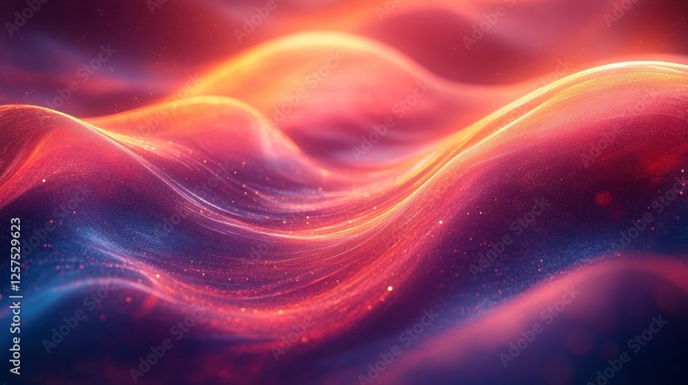 Glowing abstract waves sparkle intensely Glowing abstract waves sparkle intensely