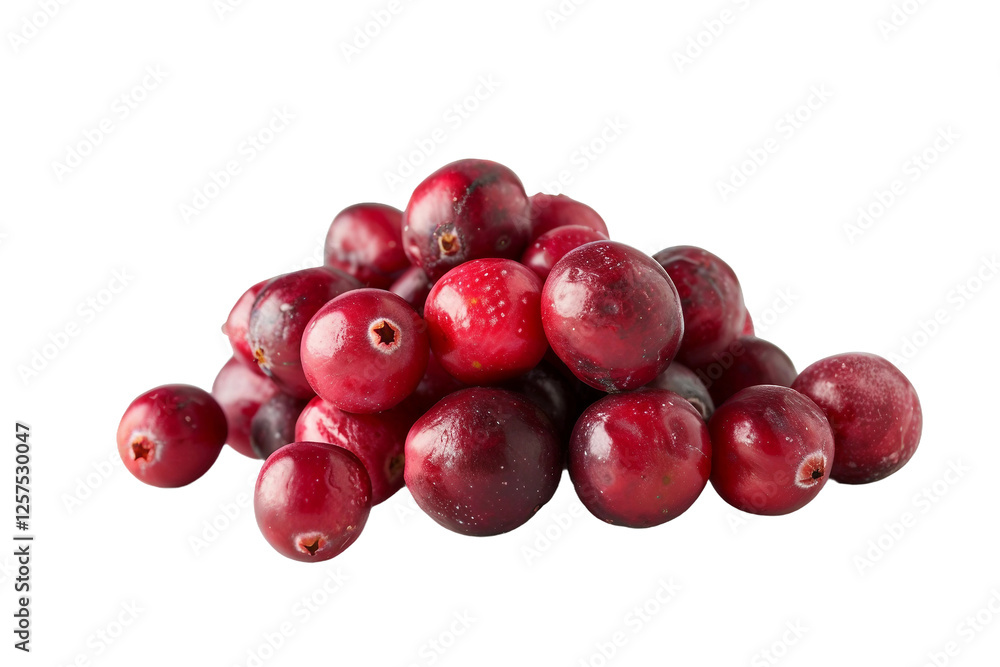 Fototapeta premium Red cranberries isolated on transparent background