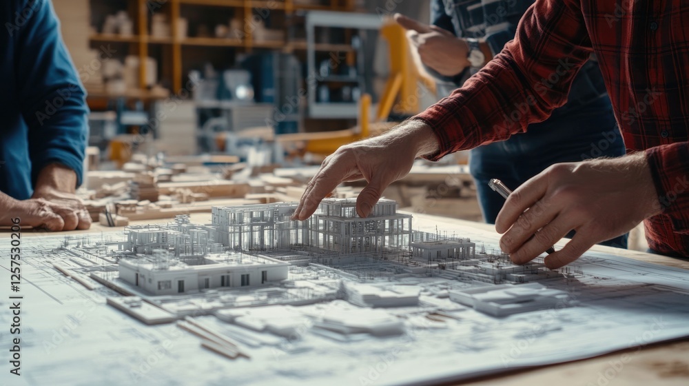 Obraz premium Architectural Model Review, Collaborative Design Process
