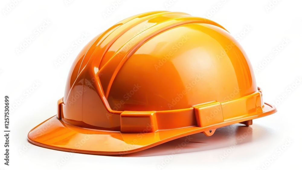 Orange Hard Hat on White Background Orange Hard Hat on White Background