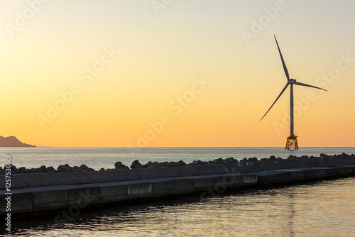 石狩浜、洋上風力発電、