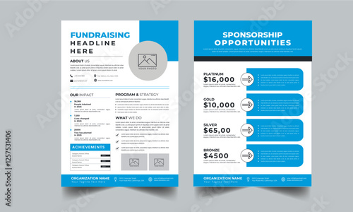 Nonprofit Fundraising Flyer, Sponsorship Levels Event Flyers 2 style design layout concept