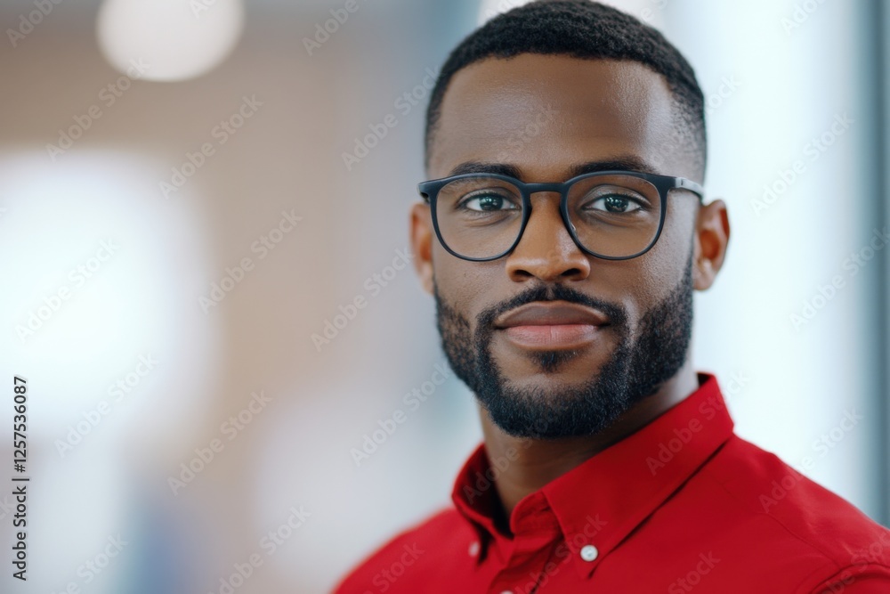 Fototapeta premium a handsome african american man wearing glasses