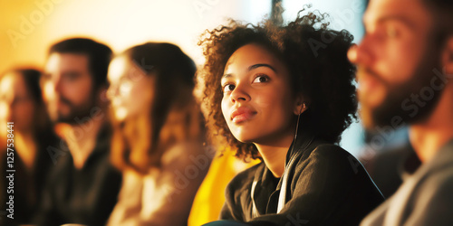 A group listens attentively to UBI arguments with hope and curiosity about universal basic income