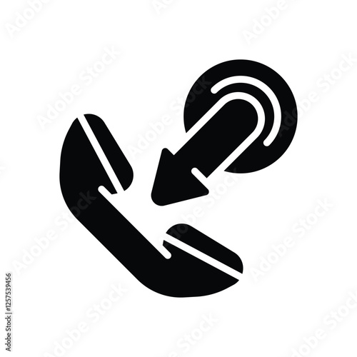 incoming call glyph icon. vector icon for your website, mobile, presentation, and logo design.