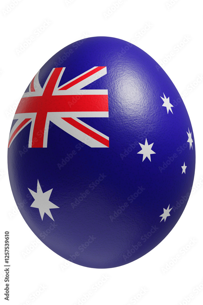 Rendered easter egg with a flag of Australia on the surface. Rendered easter egg with a flag of Australia on the surface.