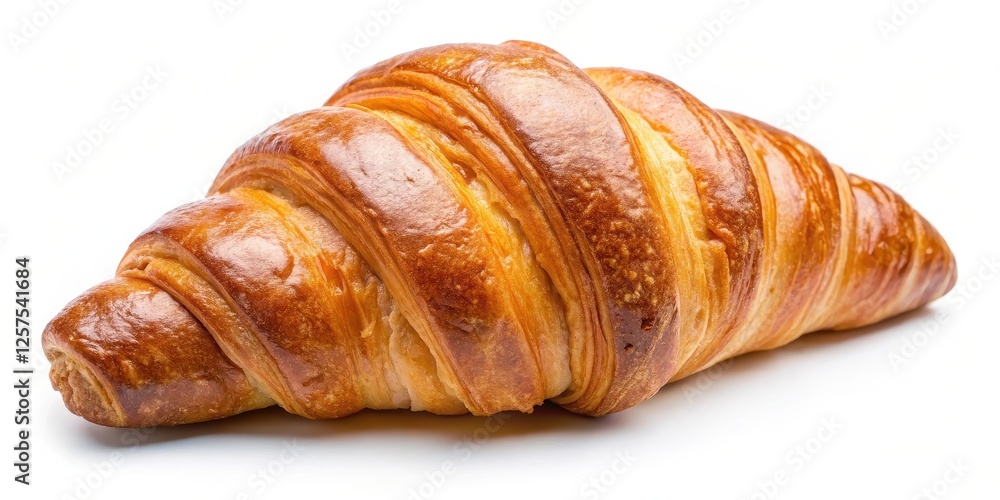 Single Croissant on White Background Single Croissant on White Background