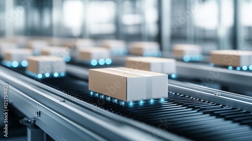 Wallpaper Mural AI-powered conveyor system dynamically adjusting packaging speed based on demand Torontodigital.ca