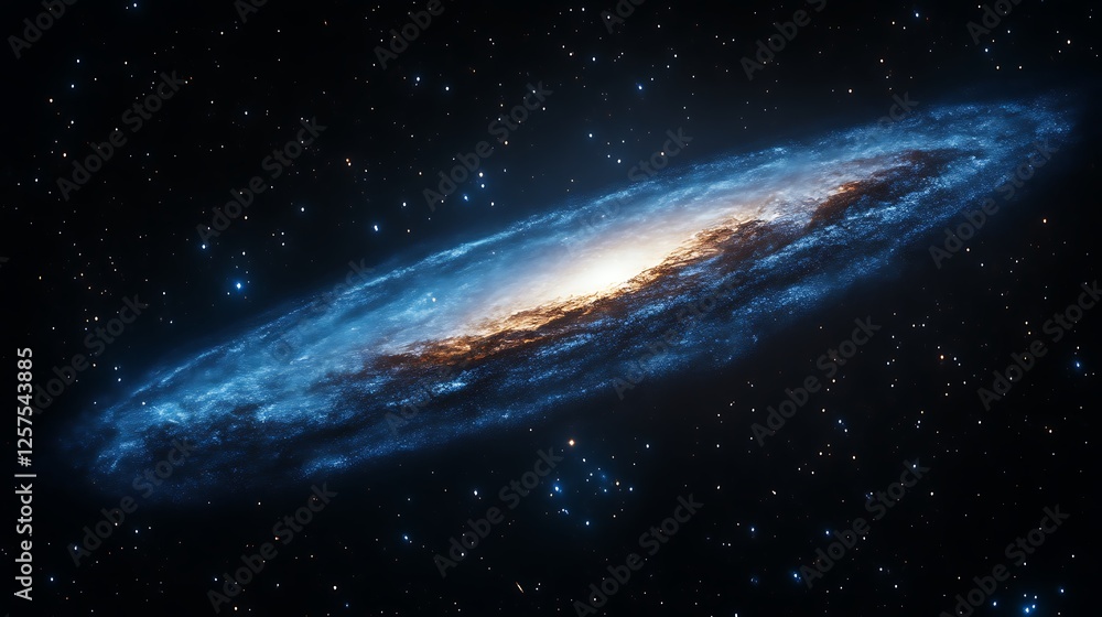 Fototapeta premium A Spiral Galaxy in Deep Space Showing Stellar Formation