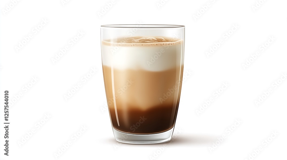 Espresso in a glass with white background Espresso in a glass with white background
