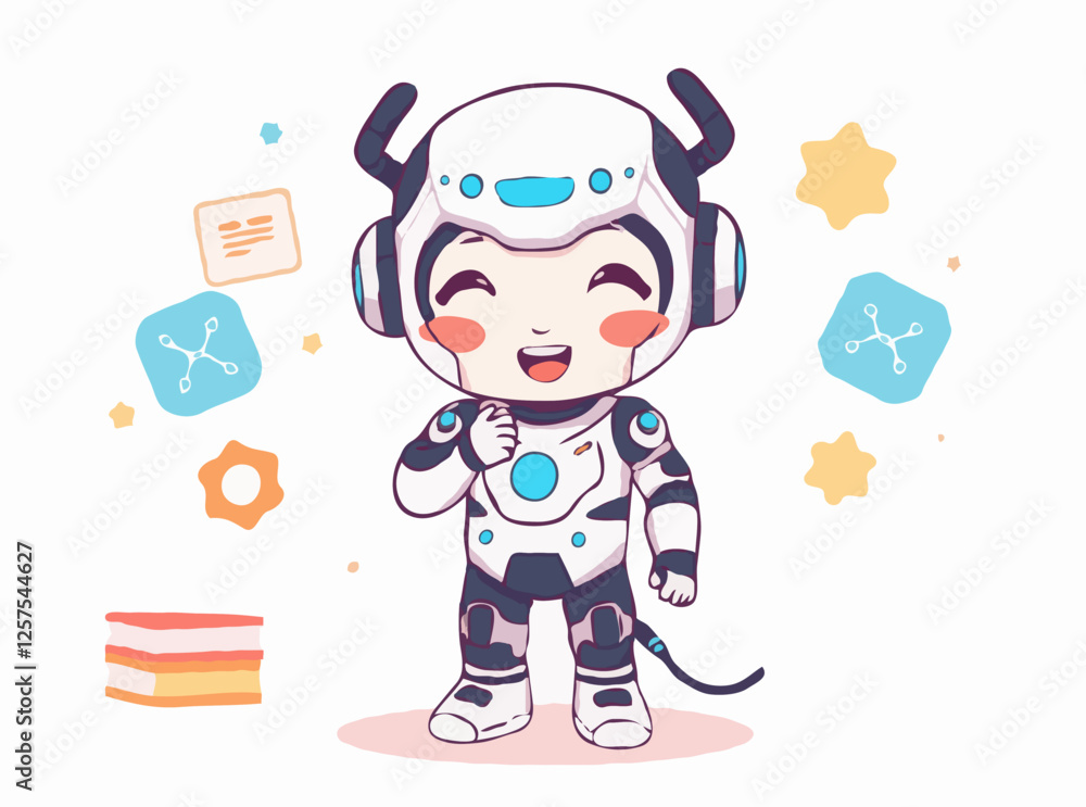 Futuristic AI Education Design Element Futuristic AI Education Design Element