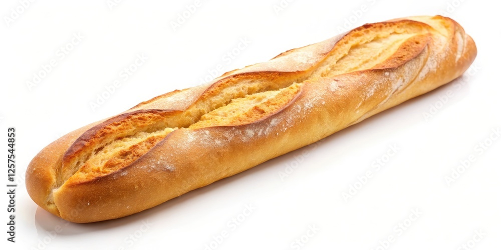 Crusty Bread Loaf on White Background Crusty Bread Loaf on White Background