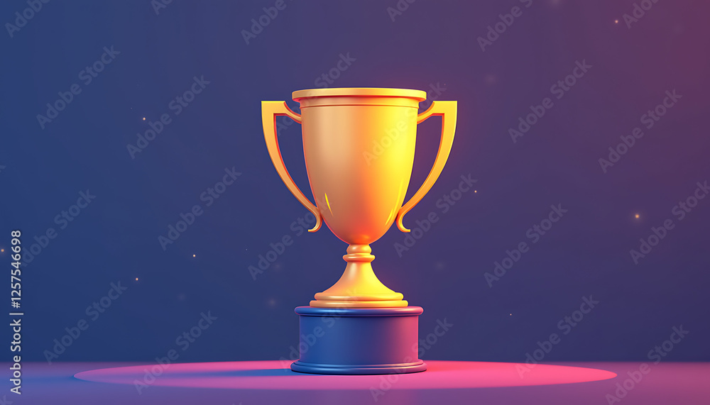 Golden trophy on a colorful background Golden trophy on a colorful background