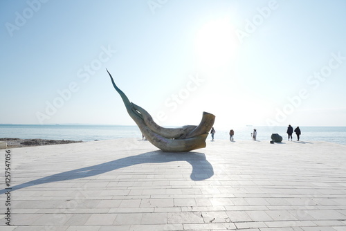 anchor on the beach of Durres, Vollga photo