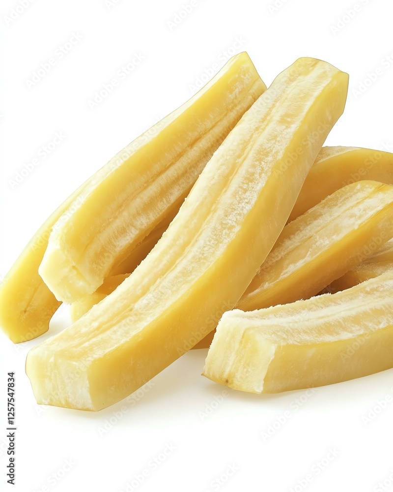 Fresh banana slices on a white background. Fresh banana slices on a white background.