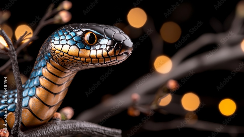 Fototapeta premium A close up of a snake on a tree branch