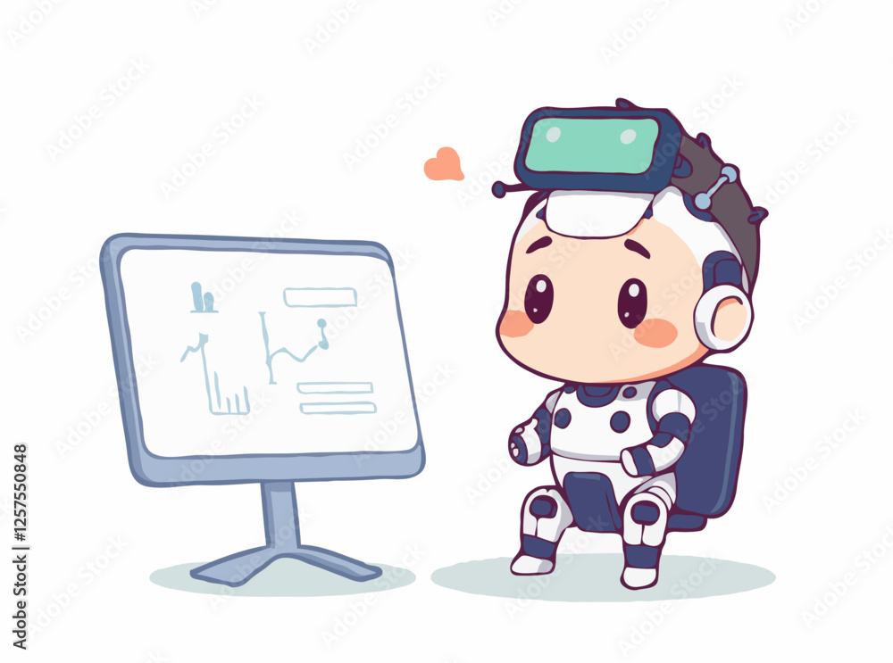 AI-Powered Learning System Vector Illustration AI-Powered Learning System Vector Illustration