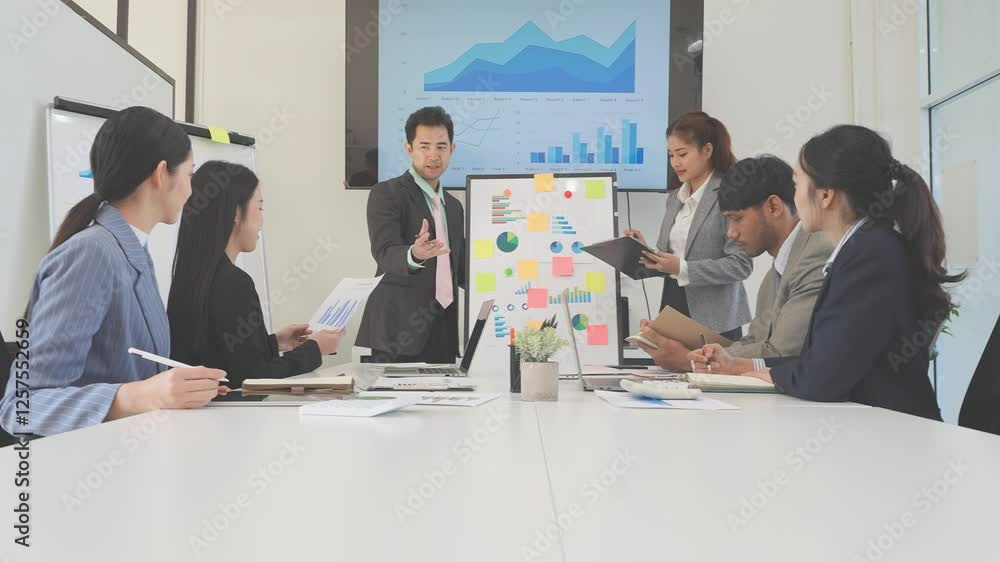 Financial analysis report meeting in office Business finance, accounting, banking, business teamwork creative asian business conference team Financial analysis report meeting in office Business finance, accounting, banking, business teamwork creative asian business conference team