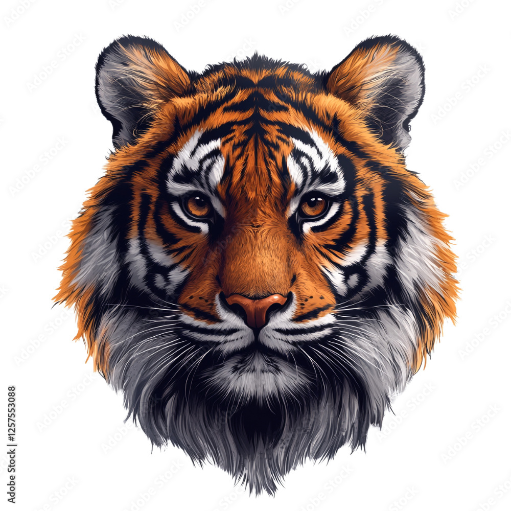 Tiger's face on a transparent background. Tiger's face on a transparent background.