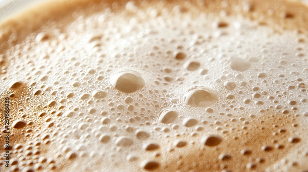 Close-up of foam bubbles on the surface of a coffee cup, extreme minimalist macro perspective. Close-up of foam bubbles on the surface of a coffee cup, extreme minimalist macro perspective.