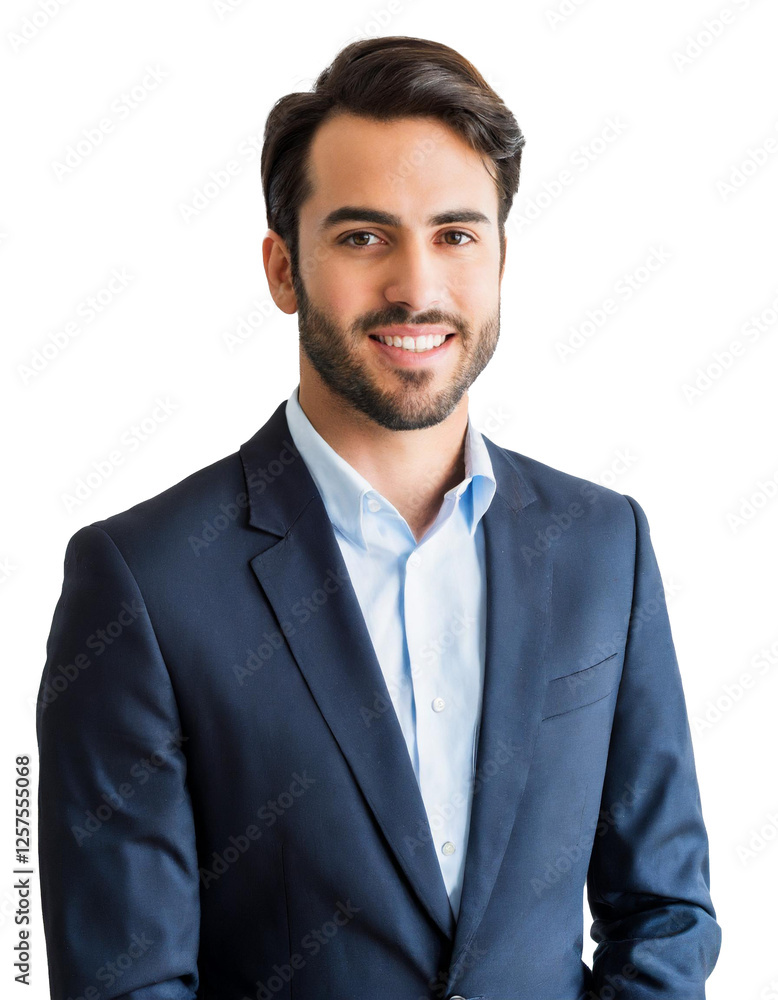 Portrait of only one Man. White Background. Portrait of only one Man. White Background.