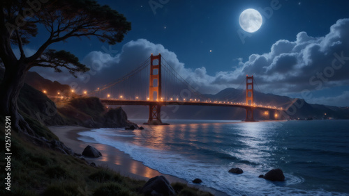 golden gate bridge at night