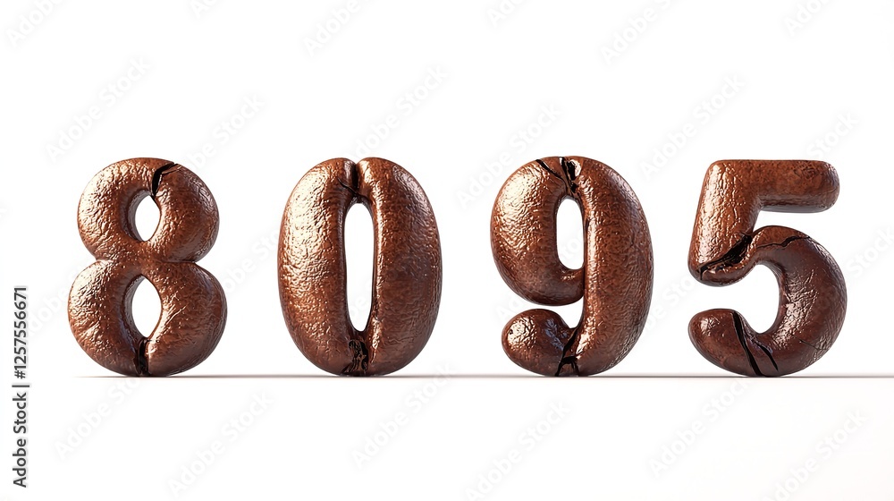 number 2025 with chocolate texture written in 3d isolated on white background number 2025 with chocolate texture written in 3d isolated on white background