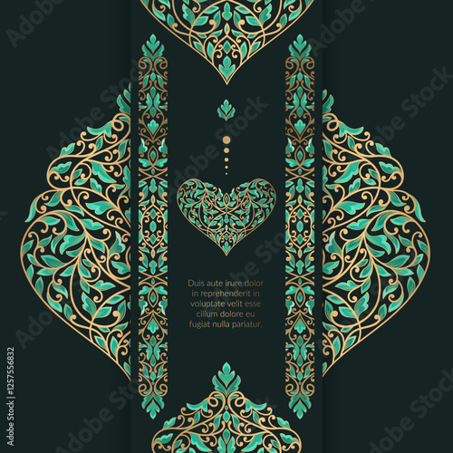 Luxury invitation card design with vector ornament pattern. Vintage template. Can be used for background and wallpaper. Elegant and classic vector elements great for decoration.