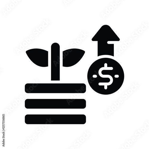 money grow solid icon. vector icon for your website, mobile, presentation, and logo design.