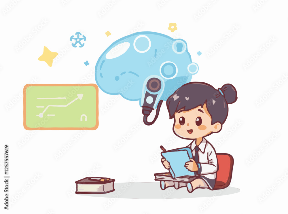 Artificial Intelligence in Education: Vector Illustration Artificial Intelligence in Education: Vector Illustration