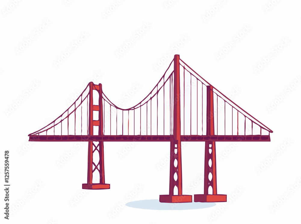 Obraz premium Golden Gate Bridge Contemporary Vector Design