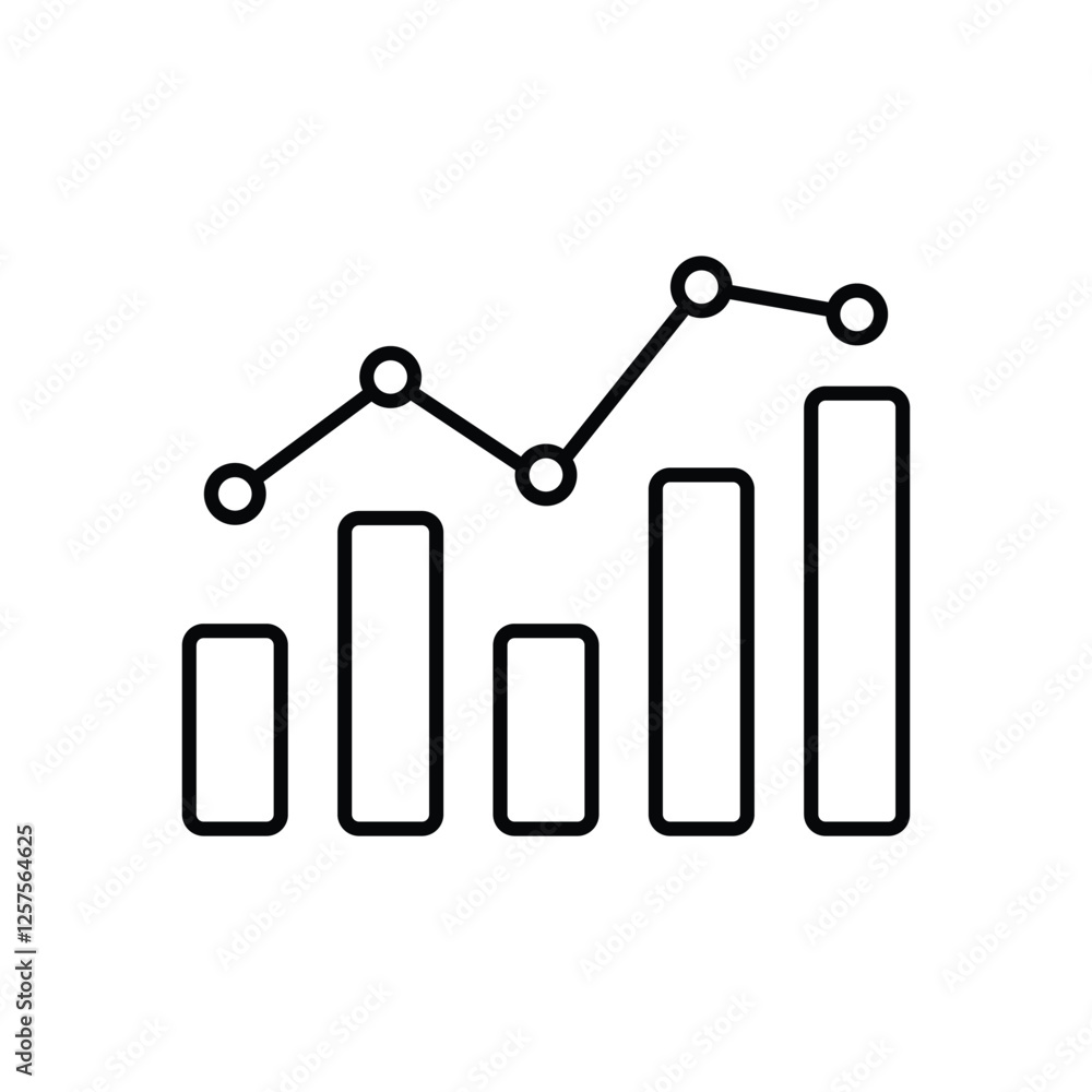 Financial AI graph vector icon Financial AI graph vector icon