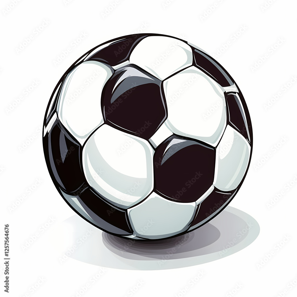 Classic black and white soccer ball resting on a flat surface. Generative AI Classic black and white soccer ball resting on a flat surface. Generative AI