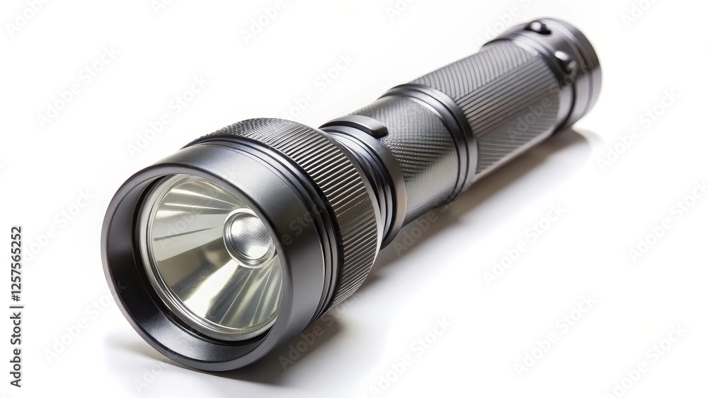 Grey Flashlight on White Background Grey Flashlight on White Background