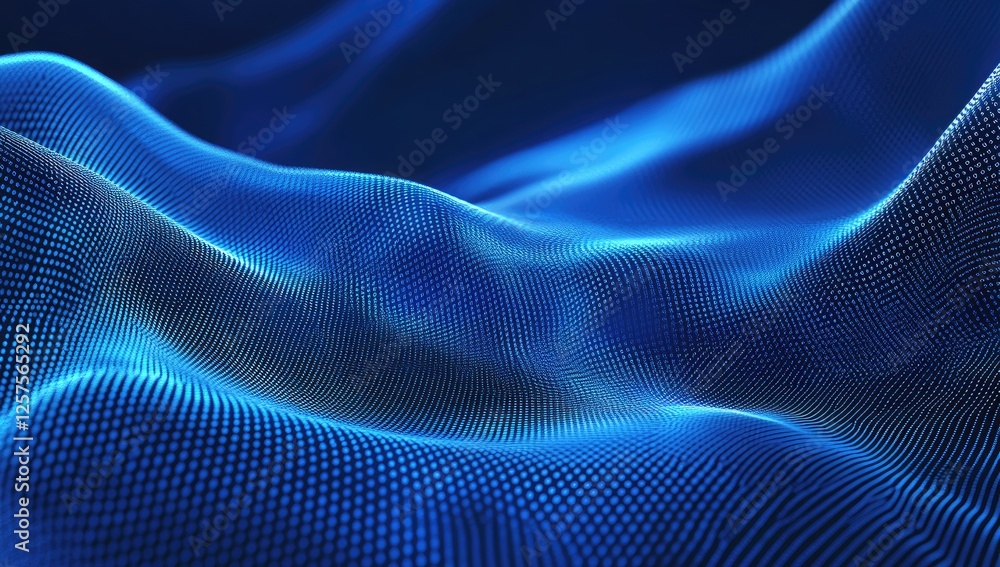 Abstract digital wave, dark blue, dotted, flowing. Use Background design, tech presentation Abstract digital wave, dark blue, dotted, flowing. Use Background design, tech presentation