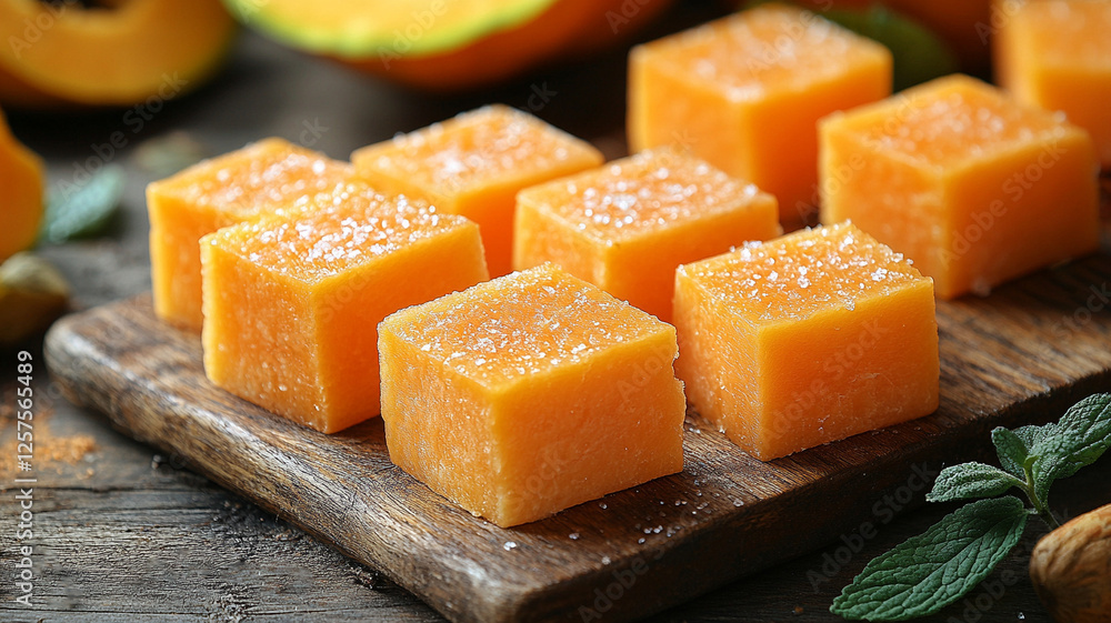 Sliced and diced pumpkin. Sliced and diced pumpkin.