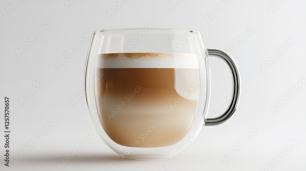 Mocha mousse coffee cappuccino with whipped milk cap isolated on white background Mocha mousse coffee cappuccino with whipped milk cap isolated on white background