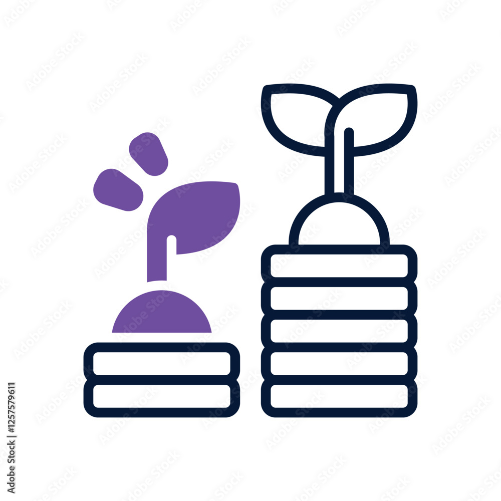 Obraz premium growth dual tone icon. vector icon for your website, mobile, presentation, and logo design.