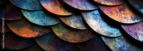 Wallpaper Mural Intricate Pattern of Oxidized Metal Scales Rich in Deep Hues and Textures Torontodigital.ca