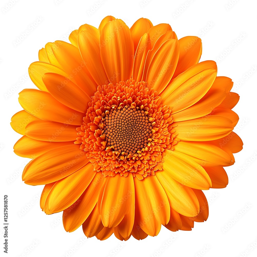 Bright Orange Gerbera Daisy Isolated on White Background Bright Orange Gerbera Daisy Isolated on White Background