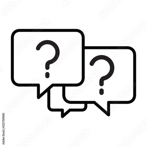 Many questions message icon line vector design in trendy style