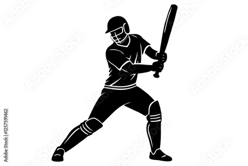 Cricket Player Vector Illustration - Download SVG, PNG, EPS, AI, PSD Files