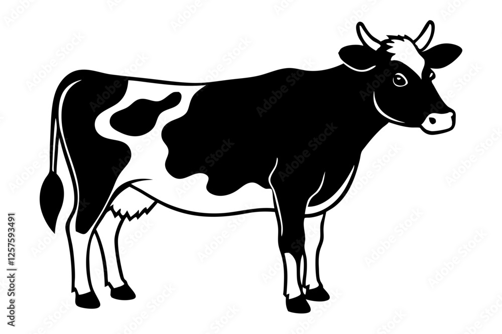 Black and White Cow Silhouette Vector - SVG, EPS, PNG, AI Files for Print & Digital Use Black and White Cow Silhouette Vector - SVG, EPS, PNG, AI Files for Print & Digital Use