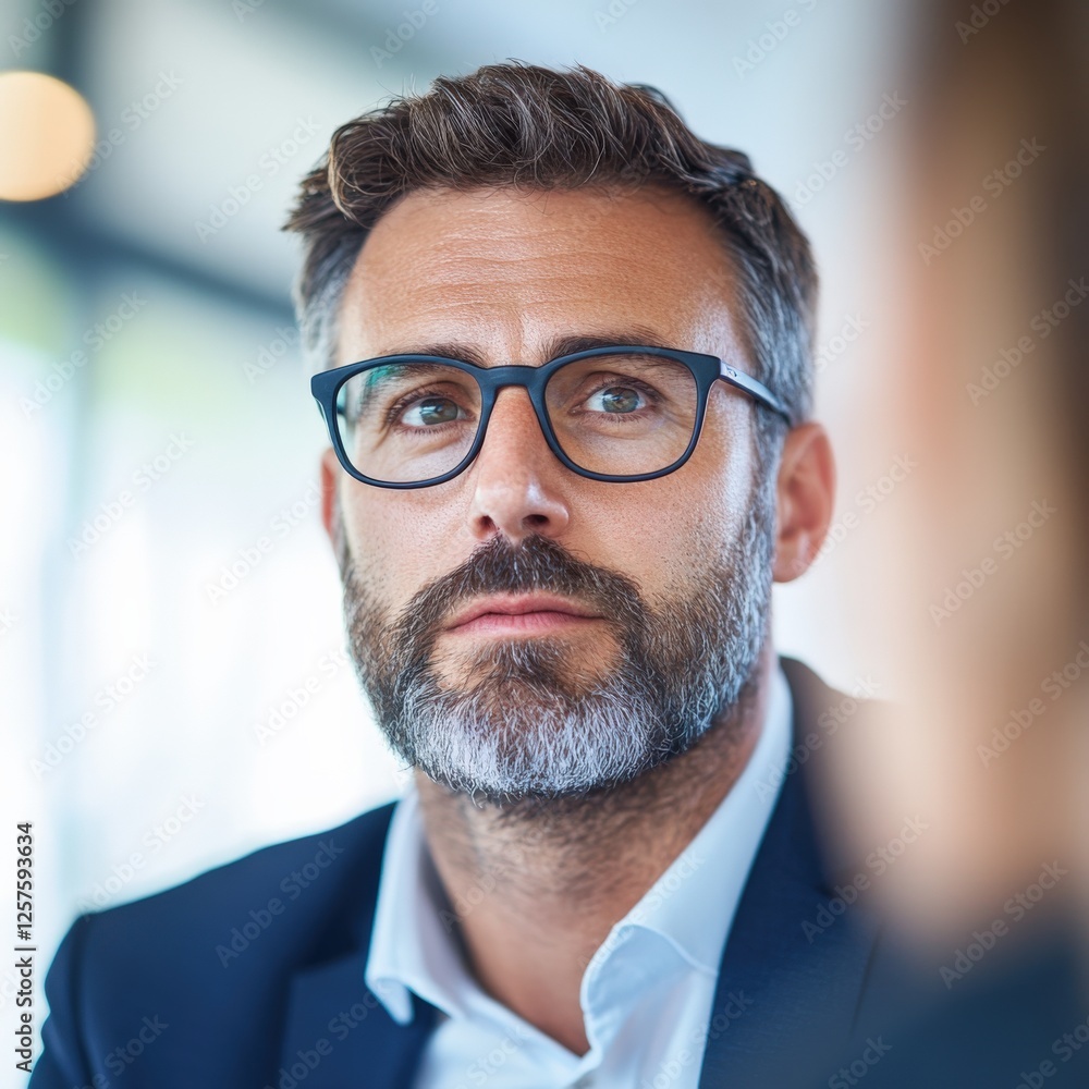man in glasses at business meeting man in glasses at business meeting