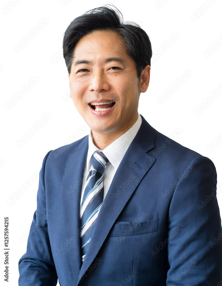 Portrait of only one Man. White Background. Portrait of only one Man. White Background.