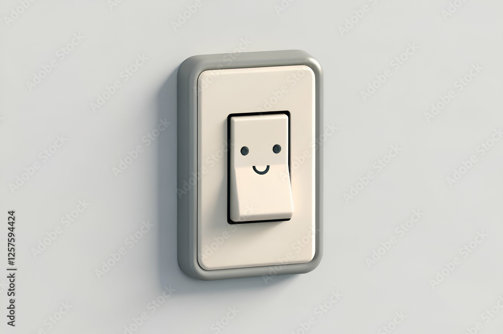 Simple Beige Light Switch On Off Illustration Rendered 3d Model Icon Simple Beige Light Switch On Off Illustration Rendered 3d Model Icon