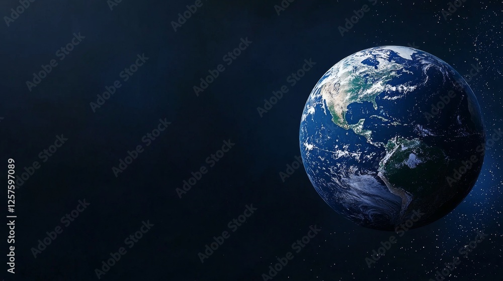 Obraz premium A view of the earth from space with stars in the background
