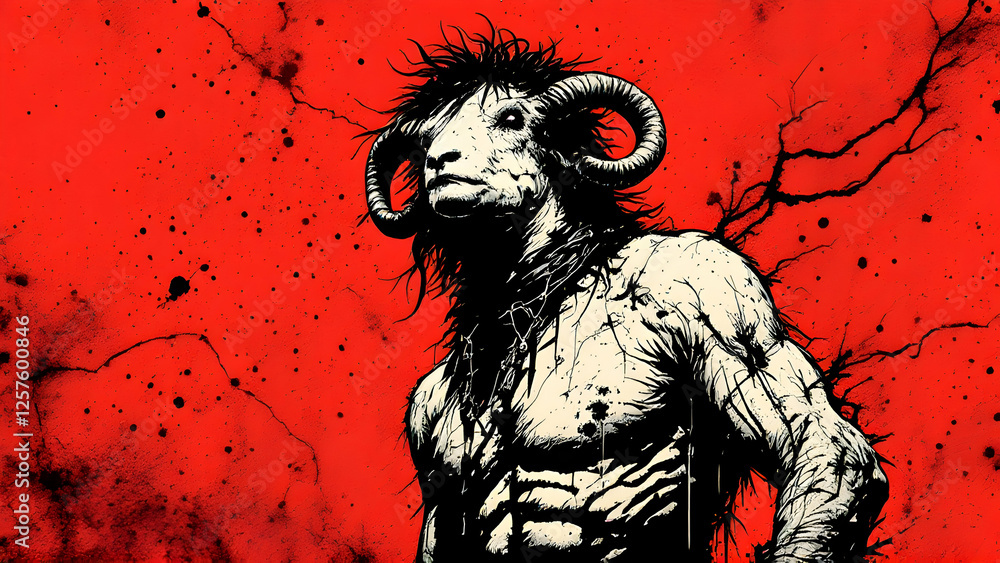 The image of the sheep has unique lines and color. The image of the sheep has unique lines and color.