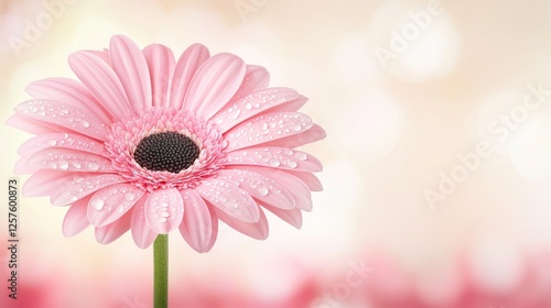 A pink flower with water droplets on it
